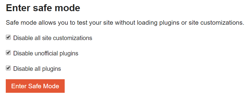 Discourse Safe Mode