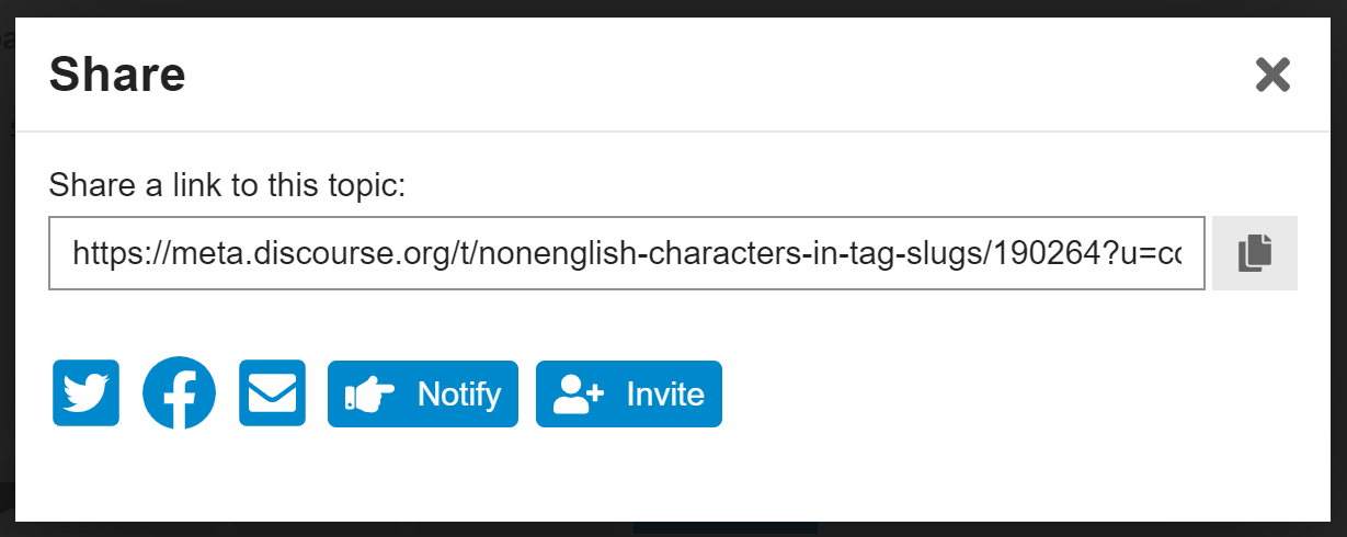 Topic Share dialog in Discourse 2.7