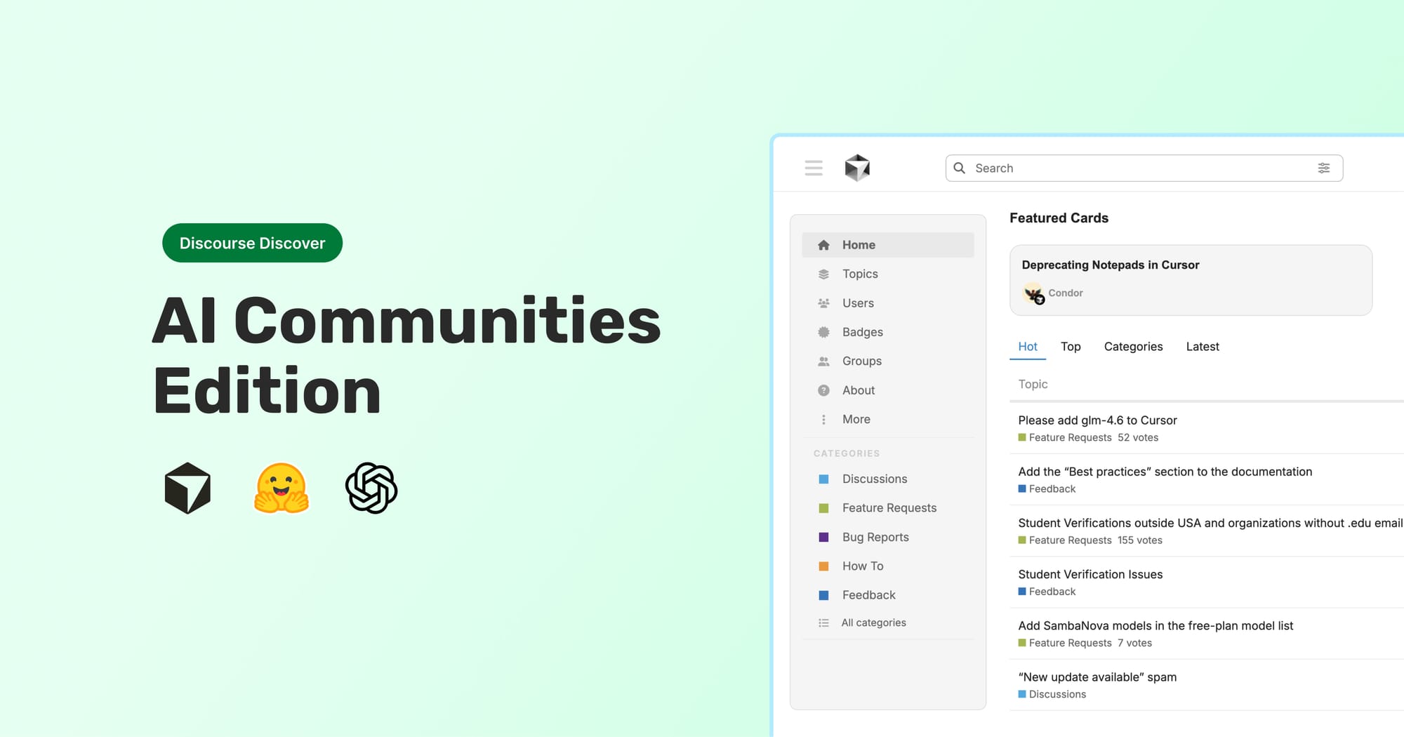 Discourse Discover: AI communities Edition